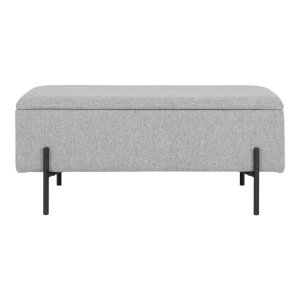 HOUSE NORDIC Watford bnk, m. opbevaring - lysegr polyester og metal (95x37)