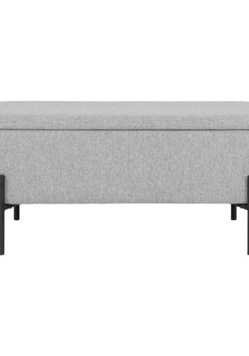 HOUSE NORDIC Watford benk, m. oppbevaring - lys gr polyester og metall (95x37)