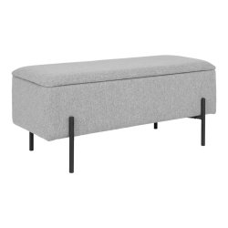 HOUSE NORDIC Watford b�nk, m. opbevaring - lysegr� polyester og metal (95x37) - House Nordic