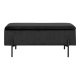 HOUSE NORDIC Watford benk, med oppbevaring - svart polyesterflyel og metall (95x37)