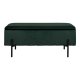HOUSE NORDIC Watford benk, med oppbevaring - grnn polyesterflyel og metall (95x37)