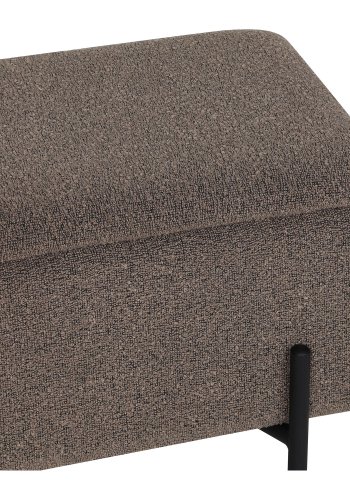 HOUSE NORDIC Watford b&auml;nk, med f&ouml;rvaring - brunt boucl&eacute;tyg och svart metall (95x36,5)