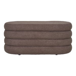 HOUSE NORDIC Dartford bnk, m. opbevaring, oval - brun boucl polyester stof (103x45)