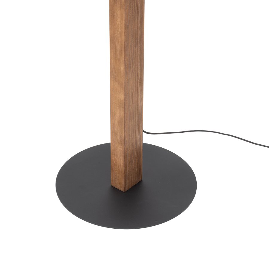 TK Teo LED gulvlampe - valnttfarget tre og sort metall