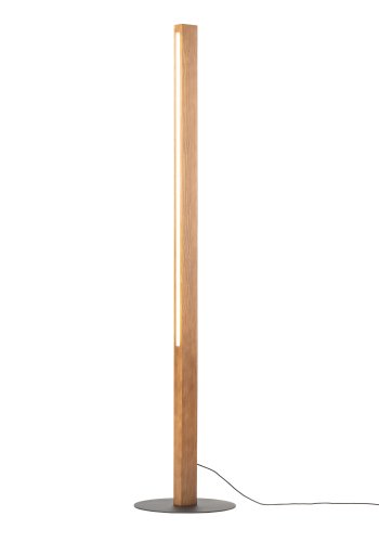 TK Teo LED gulvlampe - valnttfarget tre og sort metall