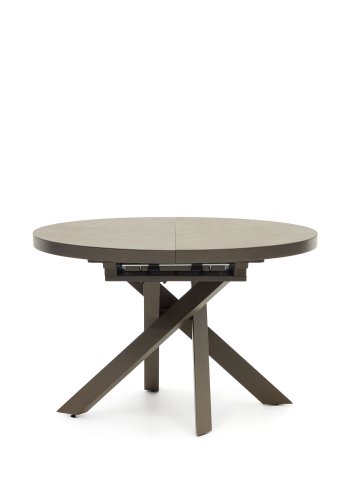 KAVE HOME Vashti spisebord, med uttrekk - brun keramikk og stl (120(160)