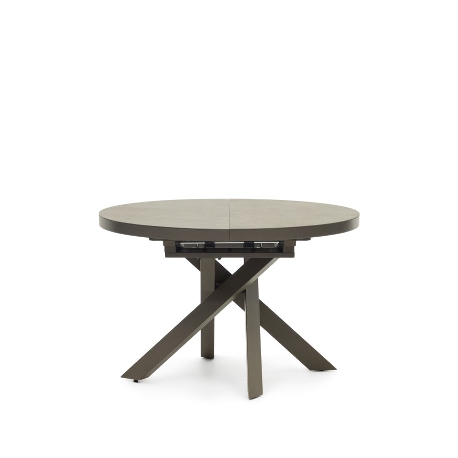 KAVE HOME Vashti spisebord, med uttrekk - brun keramikk og stl (120(160)