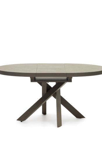 KAVE HOME Vashti spisebord, med uttrekk - brun keramikk og stl (120(160)