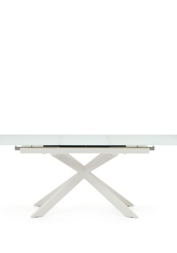 KAVE HOME Vashti spisebord, med uttrekk - glass, MDF og hvitt stl (160(210)x90)