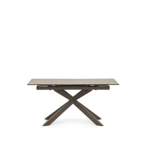 KAVE HOME Atminda matbord, med utdrag - brunt porslin och stl (160(210)x90)