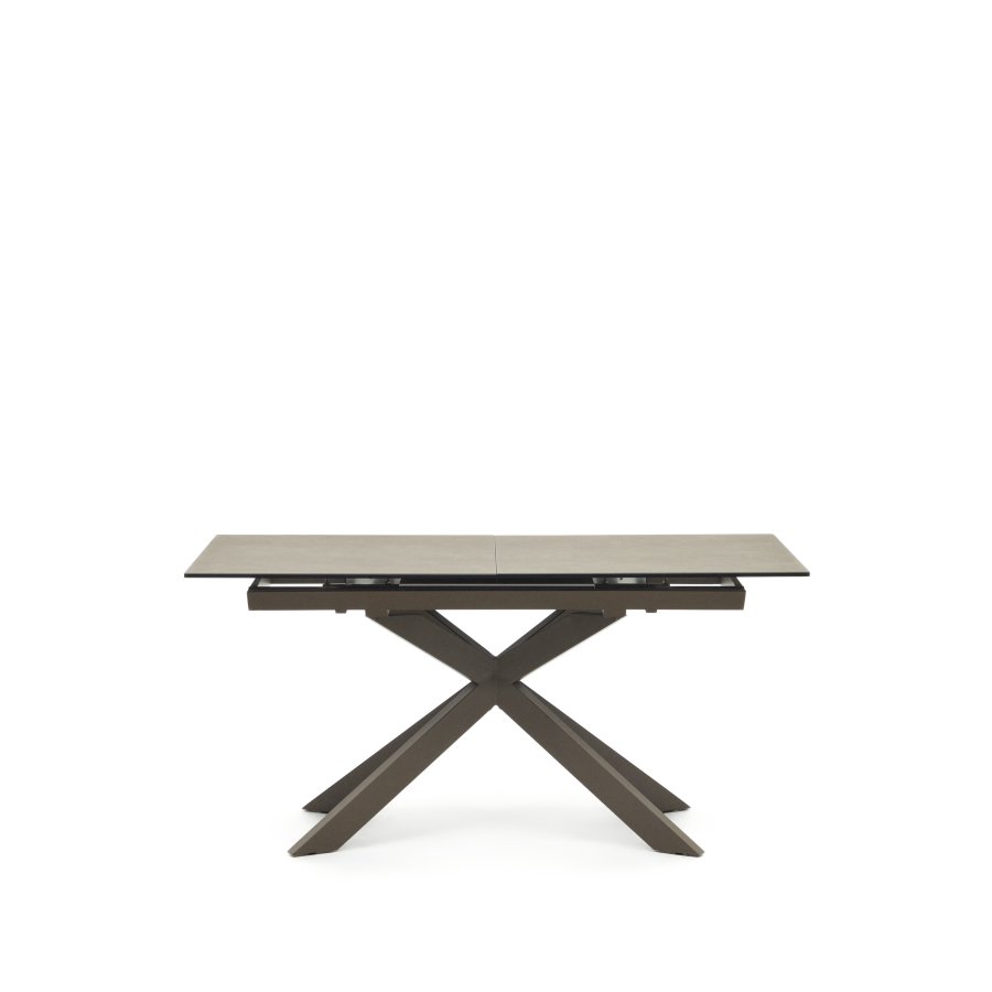 KAVE HOME Atminda spisebord, med uttrekk - brunt porselen og stl (160(210)x90)