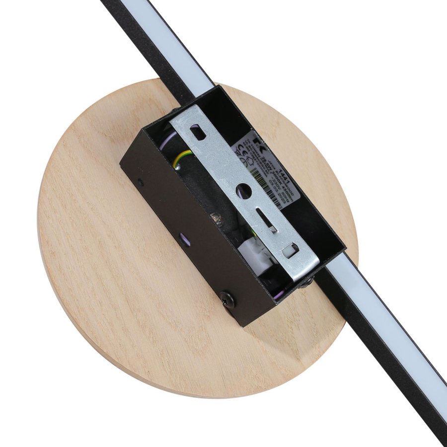 TK Java li LED vglampe - natur egefinér og sort metal