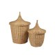 BROSTE COPENHAGEN Pallas Korb, m. Deckel – naturbraunes Rattan (2er-Set)