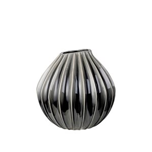 BROSTE COPENHAGEN Wide vase XL, rund - rg gr keramik