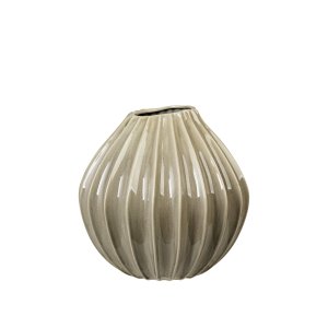 BROSTE COPENHAGEN Wide vase XL, rund - rainy day gr keramik