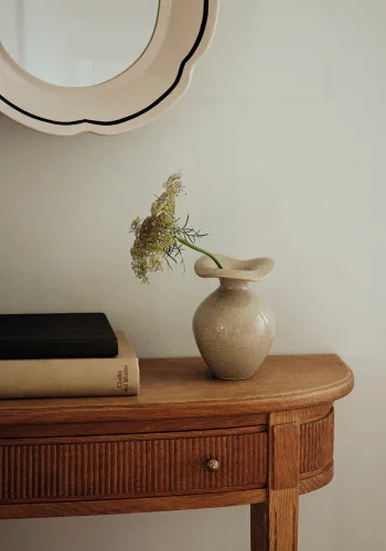 BROSTE COPENHAGEN Florentina Vase XS – beiges Steinzeug (H:14)