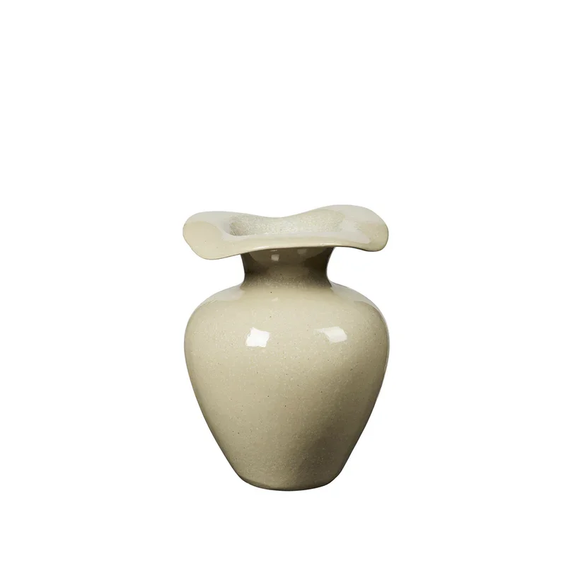 BROSTE COPENHAGEN Florentina Vase M – beiges Steinzeug (H:32)