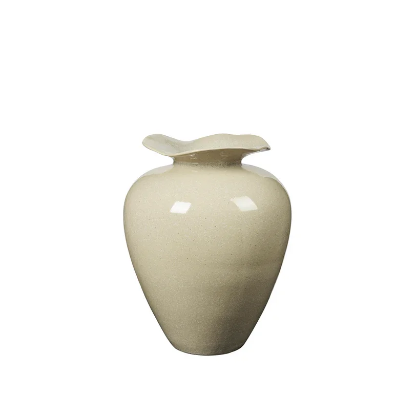 BROSTE COPENHAGEN Florentina Vase L – beiges Steinzeug (H:44)