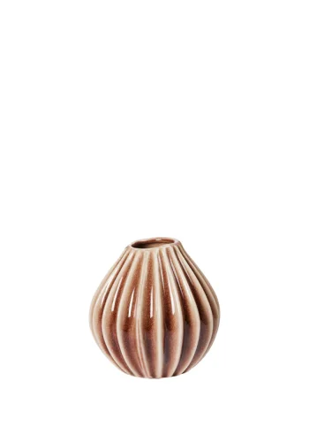 BROSTE COPENHAGEN Breite Vase S – Rehbraune Keramik (H:15)