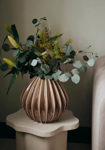 BROSTE COPENHAGEN Bred vase L - fawn keramikk (H:30)