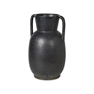 BROSTE COPENHAGEN Simi vase, rund - antik gr/sort keramik