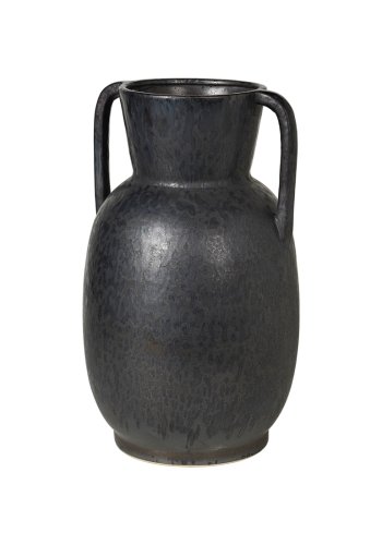 BROSTE COPENHAGEN Simi vase, rund - antikk gr/svart keramikk