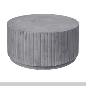 BROSTE COPENHAGEN Rillo sofabord, rund - gr fibercement (75)