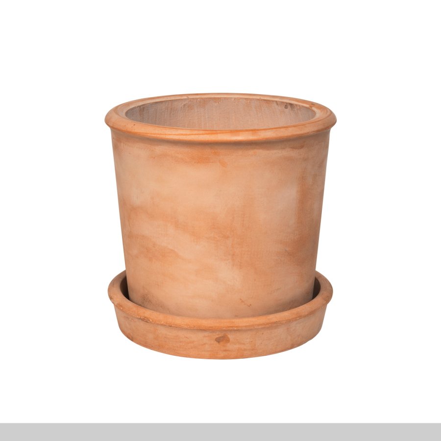 BROSTE COPENHAGEN Rolf Blumentopfabdeckung, rund – Terrakotta-Faserzement (37)