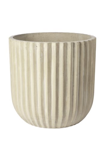 BROSTE COPENHAGEN Fiber utepotte, rund - antikk beige fibersement