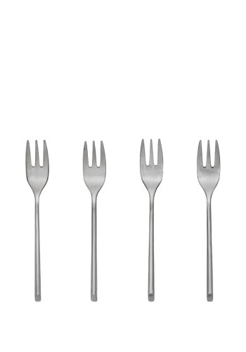BROSTE COPENHAGEN Einfache Kuchengabel – komplett satinierter Edelstahl (4er-Set)