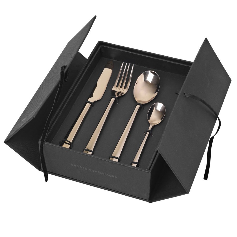 BROSTE COPENHAGEN Hune Ss Besteckset – Espresso Titan (16-teilig)