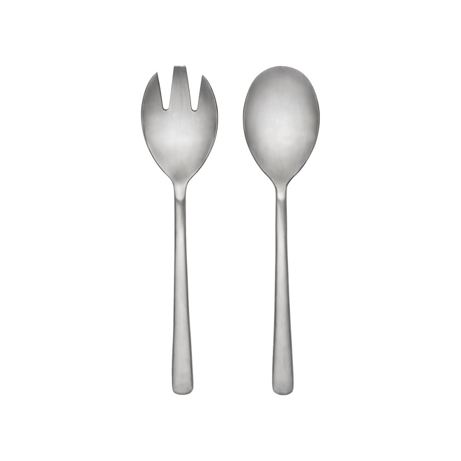 BROSTE COPENHAGEN Hune salatserveringssett - brstet sateng rustfritt stl (sett med 2)