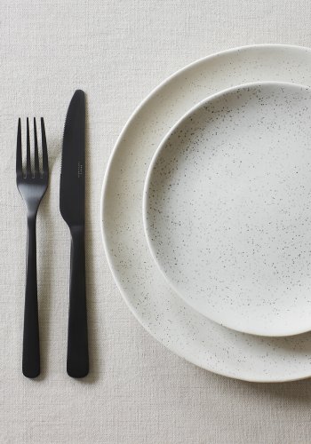 BROSTE COPENHAGEN Hune bestikk - titan matt sort rustfritt stl (sett med 4)