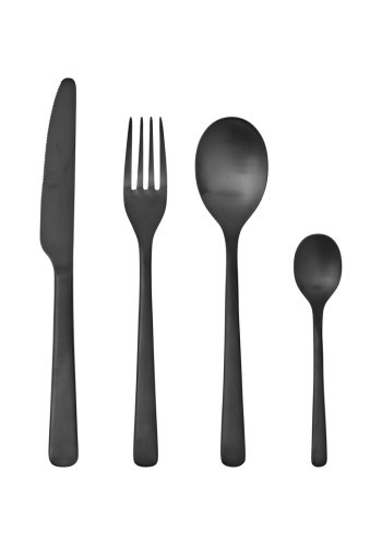 BROSTE COPENHAGEN Hune bestikk - titan matt sort rustfritt stl (sett med 4)