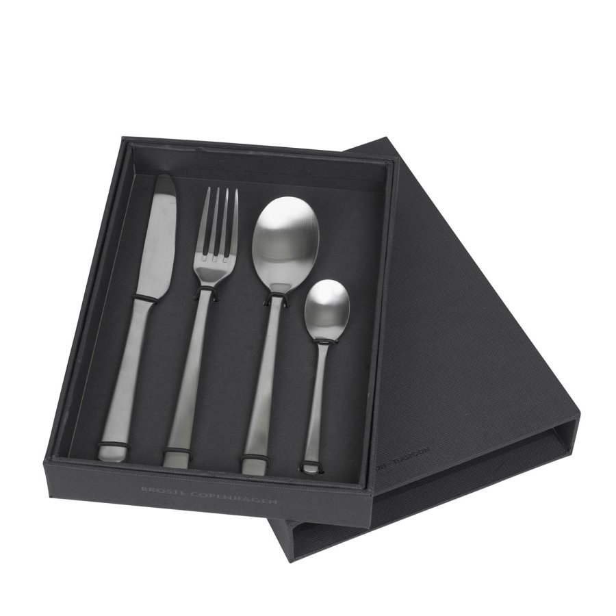 BROSTE COPENHAGEN Hune Ss bestikksett - brstet sateng (4 deler)