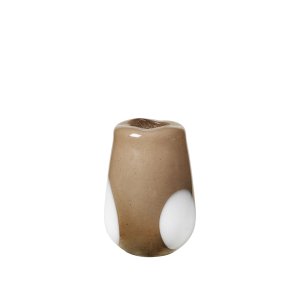 BROSTE COPENHAGEN Ada Dot vase, rund - taupe varm gr glas