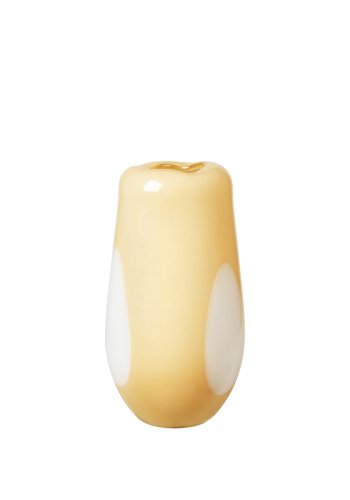 BROSTE COPENHAGEN Ada Dot vase, rund - gult fleeceglass