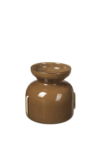 BROSTE COPENHAGEN Vera vase, rund - surikat brunt glass