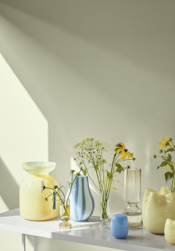 BROSTE COPENHAGEN Vera Vase, rund – Erdmännchen braunes Glas