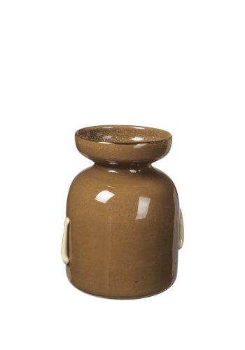 BROSTE COPENHAGEN Vera Vase, rund – Erdmännchen braunes Glas