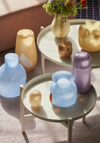 BROSTE COPENHAGEN Silas Vase, rund – geräuchertes Paprikaglas