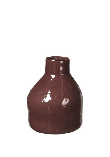 BROSTE COPENHAGEN Silas Vase, rund – geräuchertes Paprikaglas