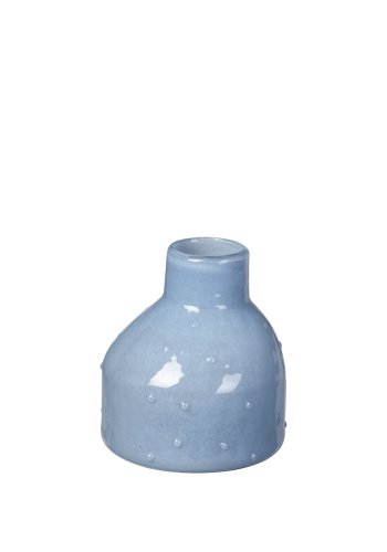BROSTE COPENHAGEN Silas Vase, rund – Serenity hellblaues Glas