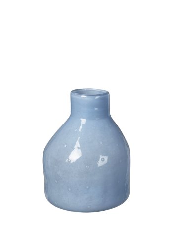 BROSTE COPENHAGEN Silas Vase, rund – Serenity hellblaues Glas