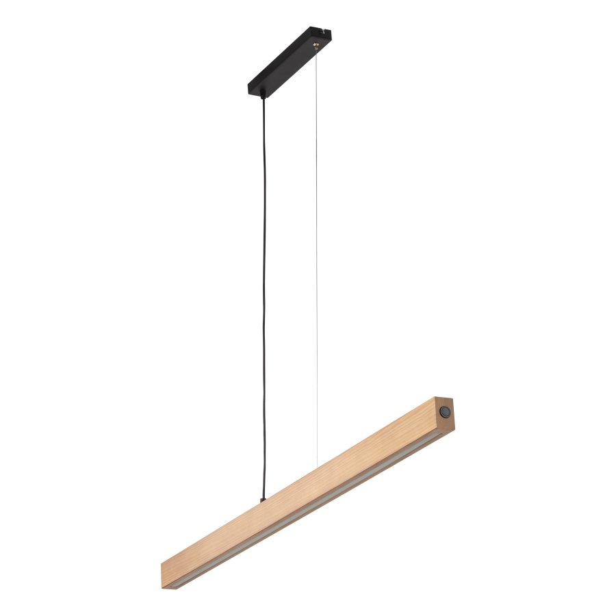 TK Teo LED-taklampe 1260 - naturlig tre og sort metall