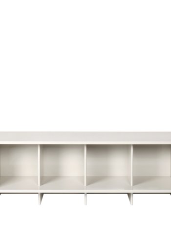 BROSTE COPENHAGEN Tenna Bank, mit 4 Fächern – Regengrau MDF (140x38)