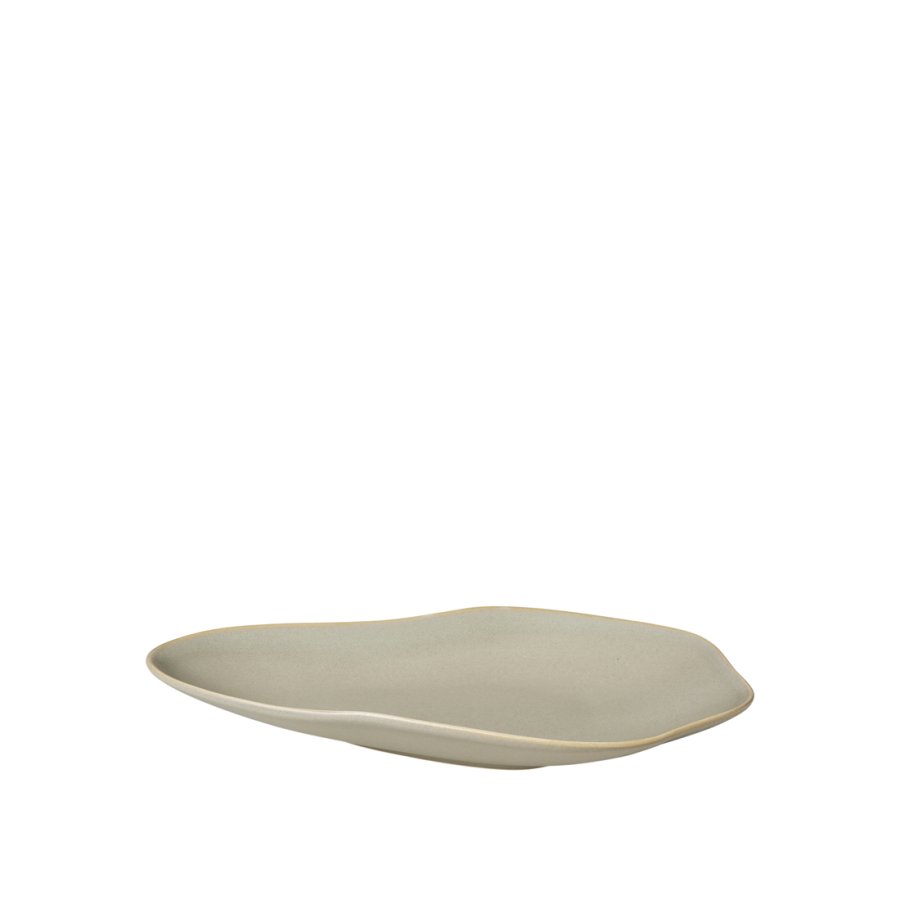 BROSTE COPENHAGEN Limfjord Dessertteller, Bio – mattes hellgraues Steingut (14,8x24)