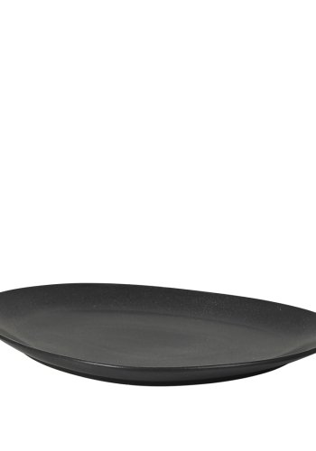 BROSTE COPENHAGEN Limfjord Essteller, organisch – matt dunkelgraues Steinzeug (23x31)