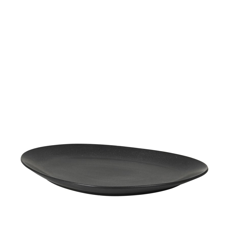 BROSTE COPENHAGEN Limfjord Essteller, organisch – matt dunkelgraues Steinzeug (23x31)