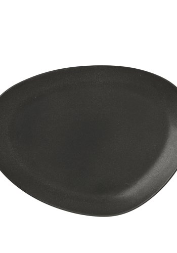 BROSTE COPENHAGEN Limfjord Essteller, organisch – matt dunkelgraues Steinzeug (23x31)